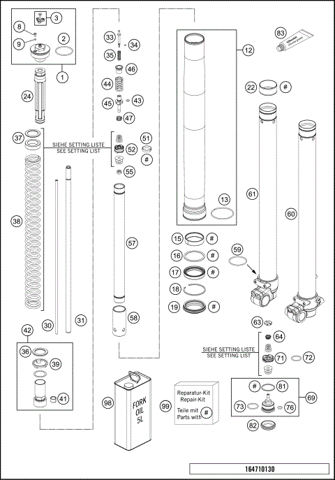 FRONT FORK DISASSEMBLED