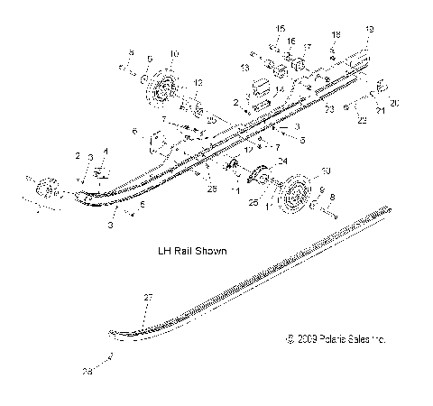 SUSPENSION, RAIL MOUNTING - S10NT5BSL/BSM/BEL/BSF (49SNOWSUSPRAIL10TRLTRG)