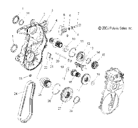 DRIVE TRAIN, GEARCASE ASM. - S12PT7FSL (49SNOWGEARCASE10FSTTRG)