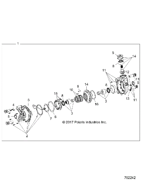 DRIVE TRAIN, FRONT GEARCASE - Z21S1E99AR/BR (702242)
