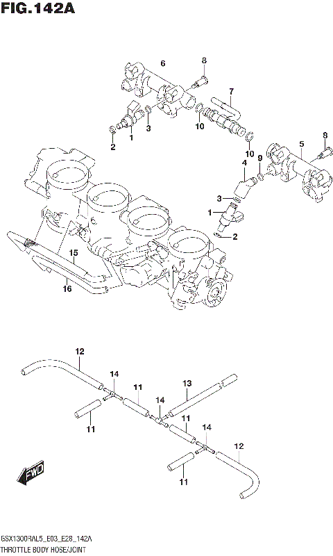 THROTTLE BODY HOSE/JOINT (GSX1300RAL5 E03)