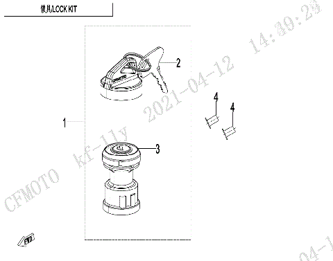 LOCK KIT (FUEL TANK CAP WITHOUT KEYHOLE)