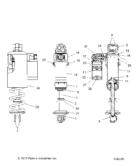 SUSPENSION, SHOCK, FRONT TRACK - S24TDL6KSA (602236)