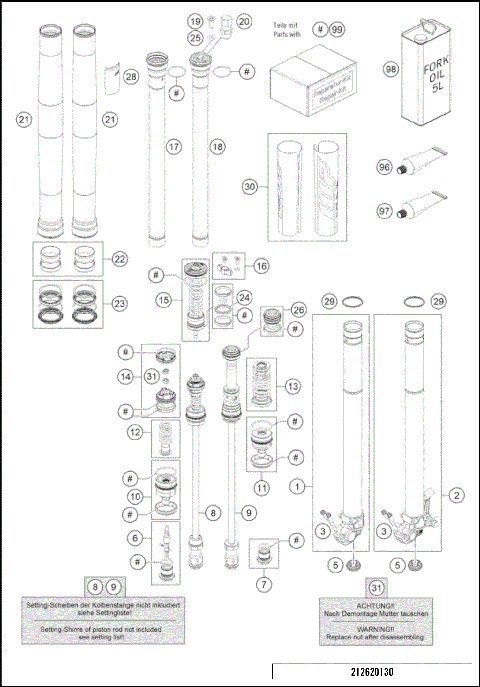 FRONT FORK DISASSEMBLED