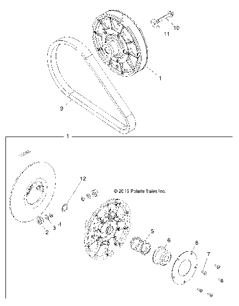 DRIVE TRAIN, SECONDARY CLUTCH - R20MAA57K1 (49RGRCLUTCHDVN14CREW)