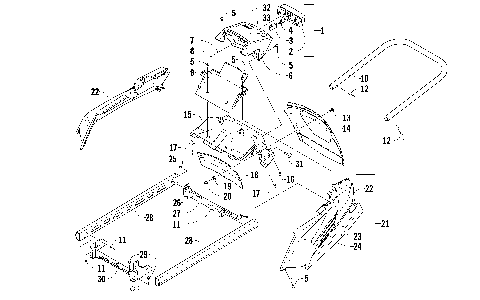 REAR BUMPER, RACK RAIL, SNOWFLAP, AND TAILLIGHT ASSEMBLY [88545]