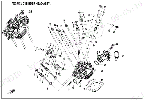 CYLINDER HEAD ASSY.(WITH FUEL VAPORIZATION SYSTEM)