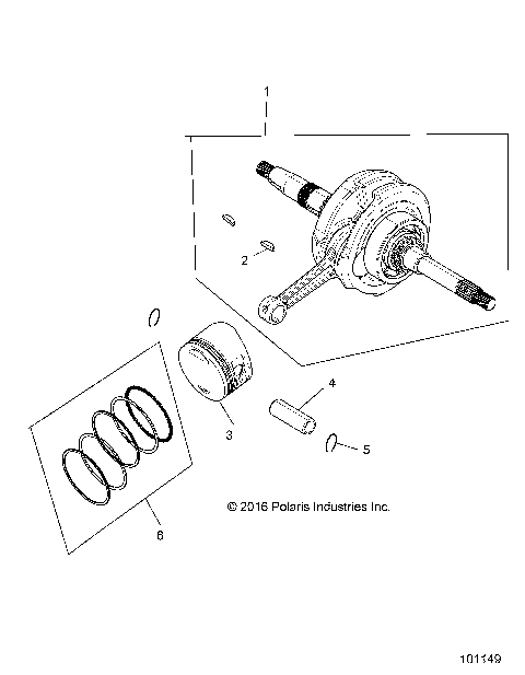 ENGINE, CRANKSHAFT, CONNECTING ROD AND PISTON - A19HAA15N7 [101149]