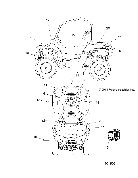 BODY, DECALS - A19DCE87AK (101509)