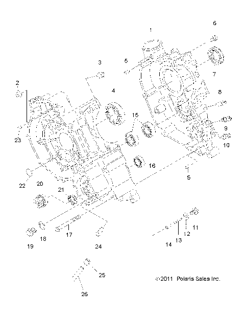 ENGINE, CRANKCASE - A14MH46AA/AH/MS46AA (49ATVCRANKCASE12400)