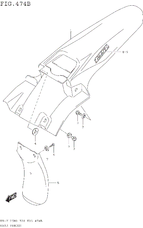 REAR FENDER (DR-Z125LM3E28)