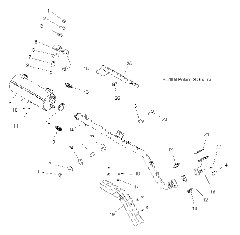 EXHAUST SYSTEM - A07TH50AL/AQ/AU/AZ/TN50AF/AS/AU (49ATVEXHAUSTX2500EFI)