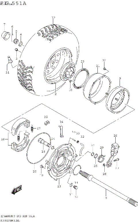 RH REAR WHEEL (LT-A400F)