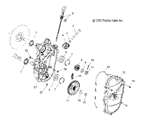 DRIVE TRAIN, CHAINCASE - S08MX6FS/FE (49SNOWCHAINCASE08600RR)