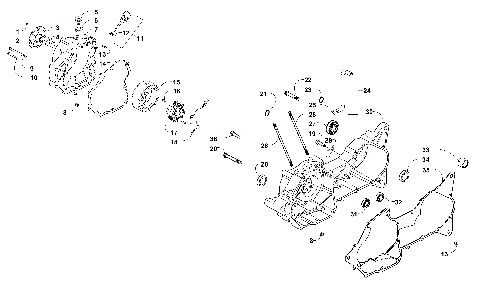 RIGHT CRANKCASE AND COVER ASSEMBLY [301233]