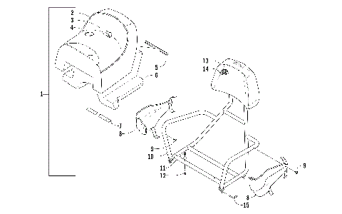 REAR PASSENGER SEAT AND BACKREST ASSEMBLY [93284]
