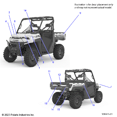 BODY, DECALS, GRAPHICS - R23E3SC3BD (900415-01)
