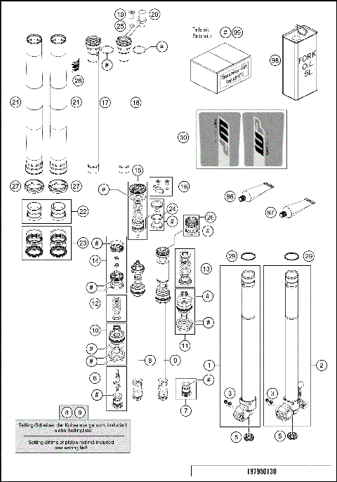 FRONT FORK DISASSEMBLED