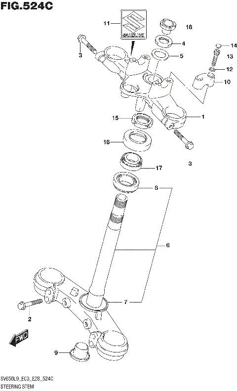 STEERING STEM (SV650AL9 E28)