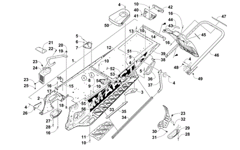 TUNNEL, REAR BUMPER, AND SNOWFLAP ASSEMBLY