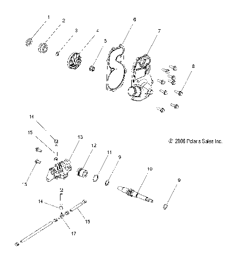 ENGINE, WATER PUMP/OIL PUMP - S08PD6/PB6/PB7/PP6/PP7 ALL OPTIONS (49SNOWWATEROILPUMPCLEAN)