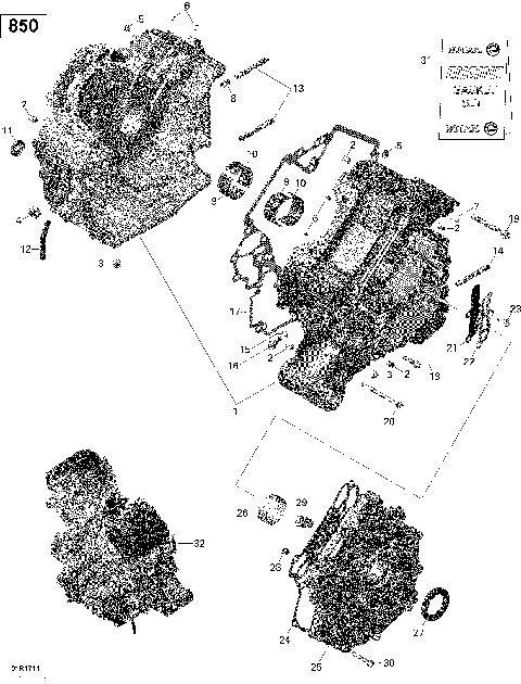 01- Crankcase - 850 EFI