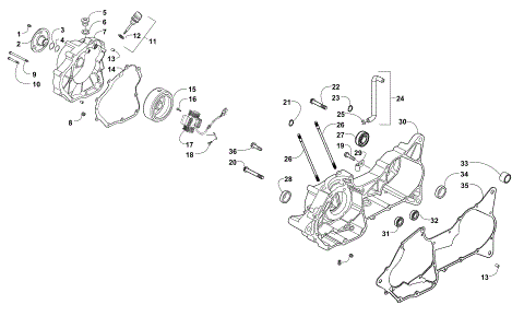 RIGHT CRANKCASE AND COVER ASSEMBLY