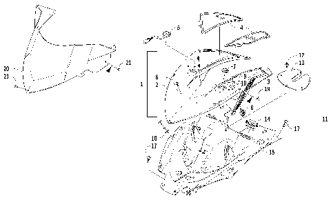POD AND WINDSHIELD ASSEMBLY [98436]