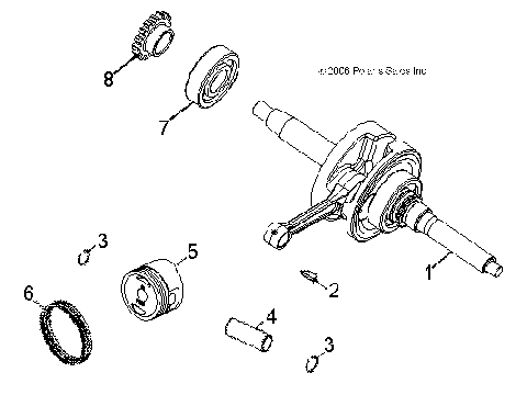 ENGINE, CRANKSHAFT and PISTON - A07KA05CA/CB/CD (49ATVCRANKSHAFT07PRED50)