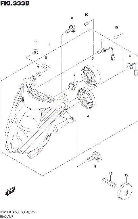 HEADLAMP (GSX1300RAL5 E28)