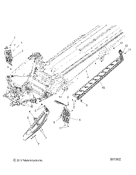 CHASSIS, CLUTCH GUARD, FOOTRESTS, AND RUNNING BOARDS - S20EHM8PS ALL OPTIONS (601301)