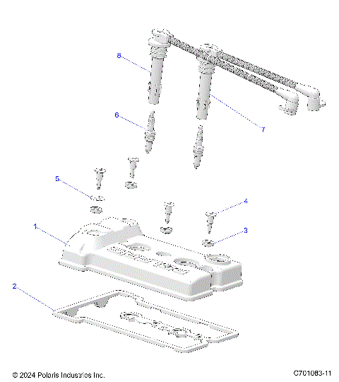 ENGINE, VALVE COVER, SPARKPLUGS AND WIRES - Z25ASE99P5 (C701083-11)