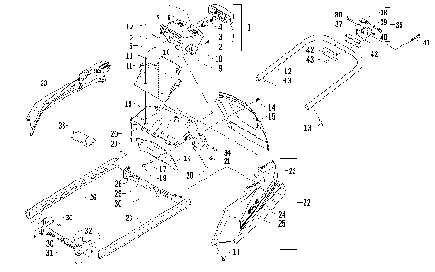 REAR BUMPER, RACK RAIL, SNOWFLAP, AND TAILLIGHT ASSEMBLY [93817]