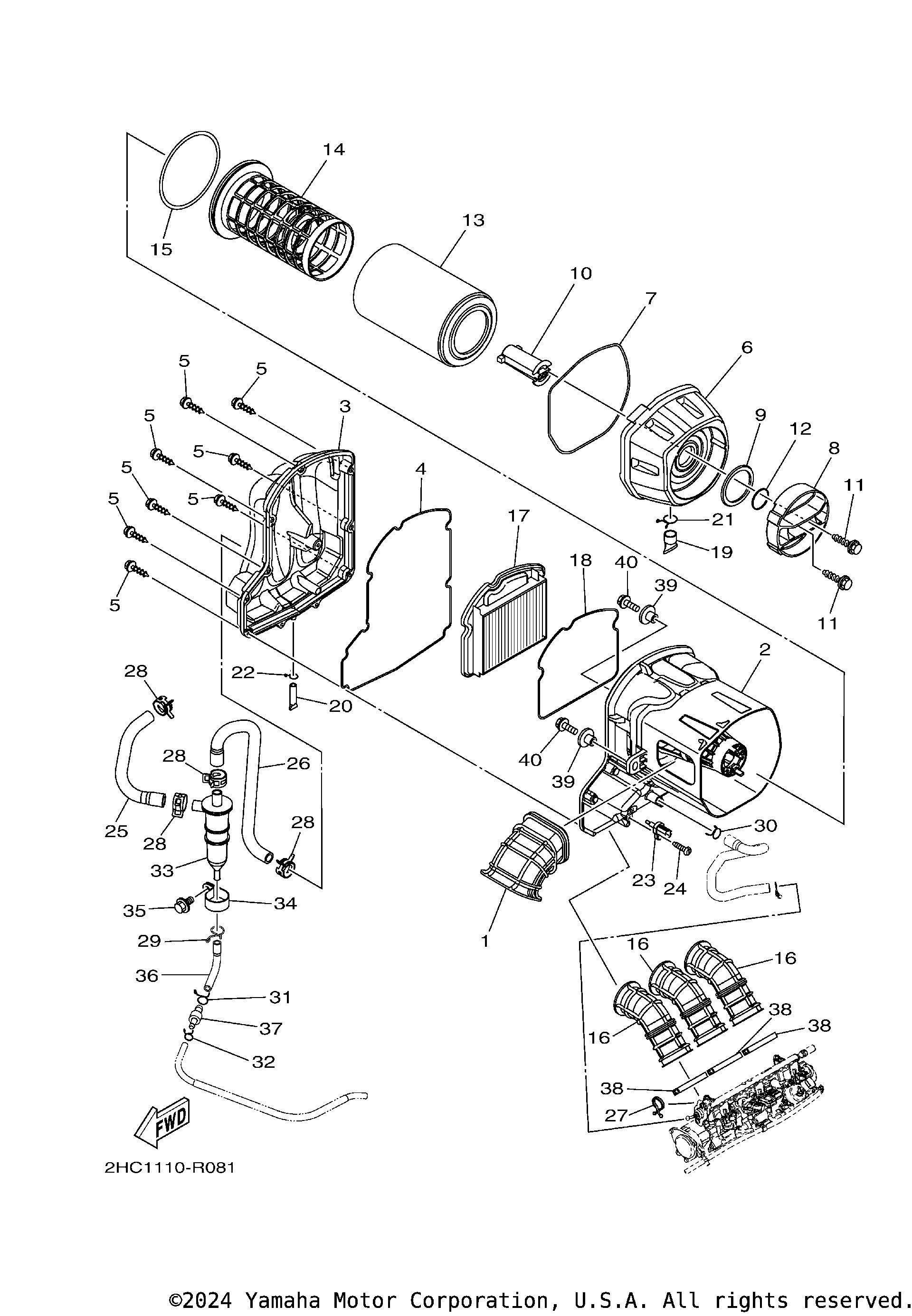 2025 Yamaha YXZ1000R SS (YXZ10YEXSL) INTAKE Utility Vehicles Parts