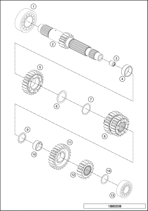 TRANSMISSION I - MAIN SHAFT