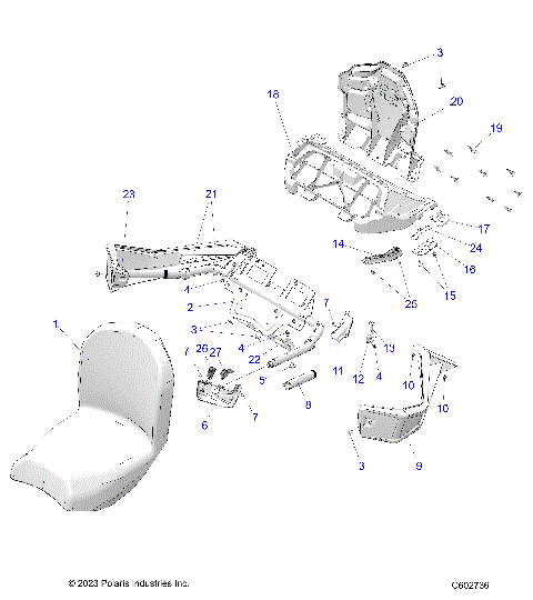 BODY, SEAT ASM., PASS. - S25AJE6RSN/6RSP (C602736)