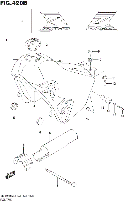 FUEL TANK (DR-Z400SML8 E28)