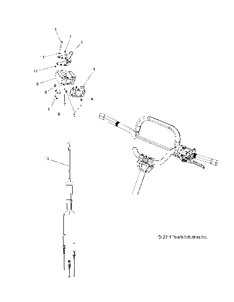 ENGINE, THROTTLE CONTROL ASM. - S16CJ5BSL/BEL (49SNOWTHROTTLE15550VOY)