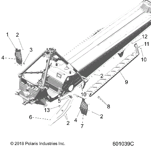 CHASSIS, CLUTCH GUARD, FOOTRESTS, AND RUNNING BOARDS - S19EHM8R ALL OPTIONS (601039C)