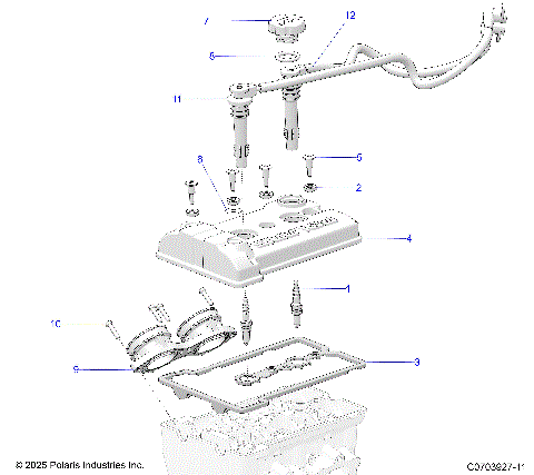 ENGINE, VALVE COVER, THROTTLE BODY ADAPTOR & SPARK PLUGS