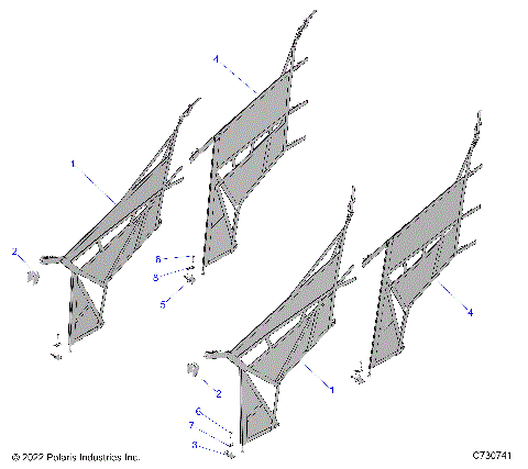 BODY, SIDE NETS - R25CDA57A1 (C730741)