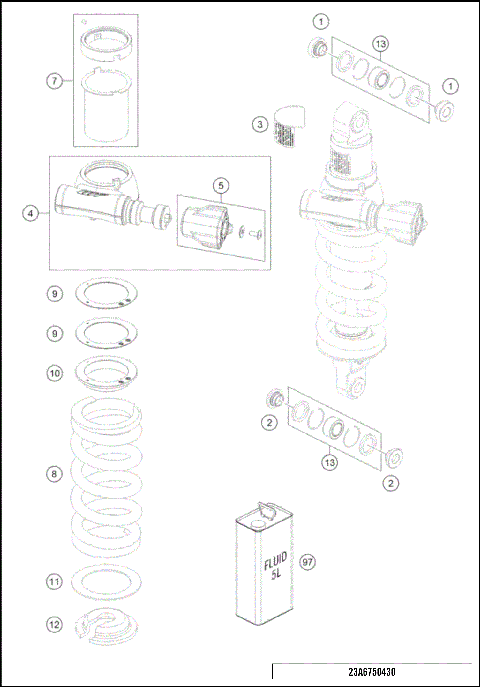 SHOCK ABSORBER DISASSEMBLED