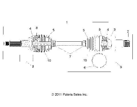 DRIVE TRAIN, REAR HALF SHAFT (TO 4/25/16) - A16DAE87AL (49RGRSHAFTDRIVERR12RZR570)
