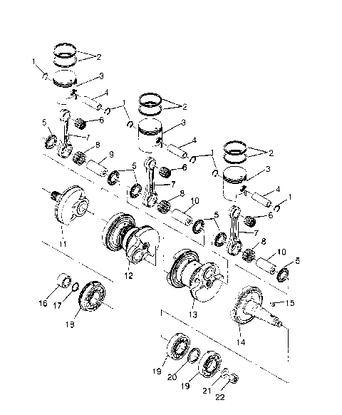 CRANKSHAFT & PISTON  SL 750 B954070 (4930523052C001)
