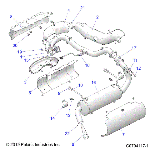 ENGINE, EXHAUST SYSTEM - D21BBP99A4/B4/FP99A4 (C0704117-1)