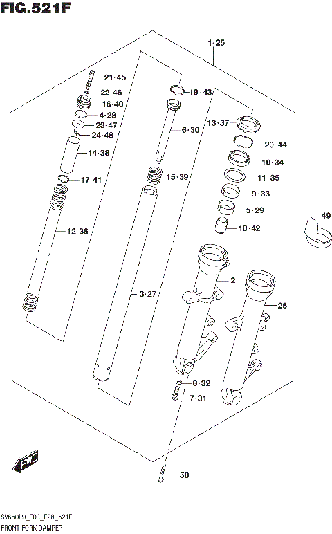 FRONT FORK DAMPER (SV650XAL9 E33)