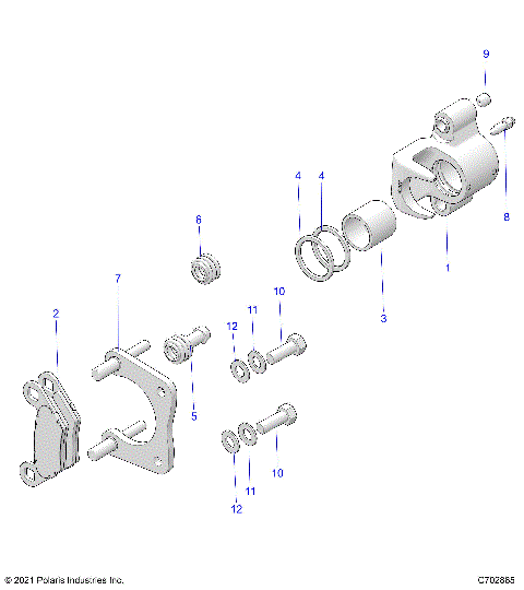 BRAKES, REAR CALIPER - A24SHD57A9 (C702865)