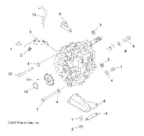 DRIVE TRAIN, MAIN GEARCASE MOUNTING - A09BA50FA (49ATVTRANMTG08SCRAM2X4)