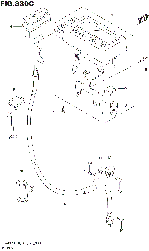 SPEEDOMETER (DR-Z400SML8 E33)