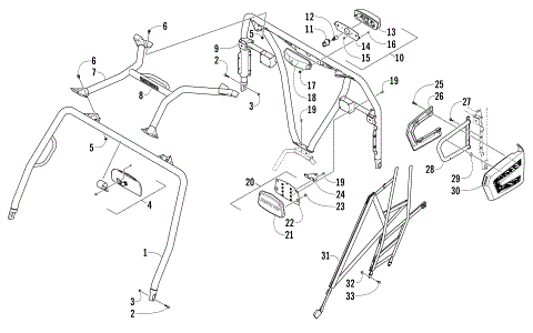 ROPS AND TAILLIGHT ASSEMBLY
